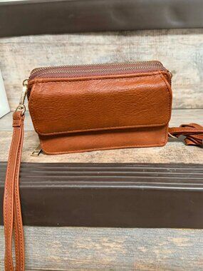 NGIL Brown Crossbody Wallet Bag with Detachable Strap